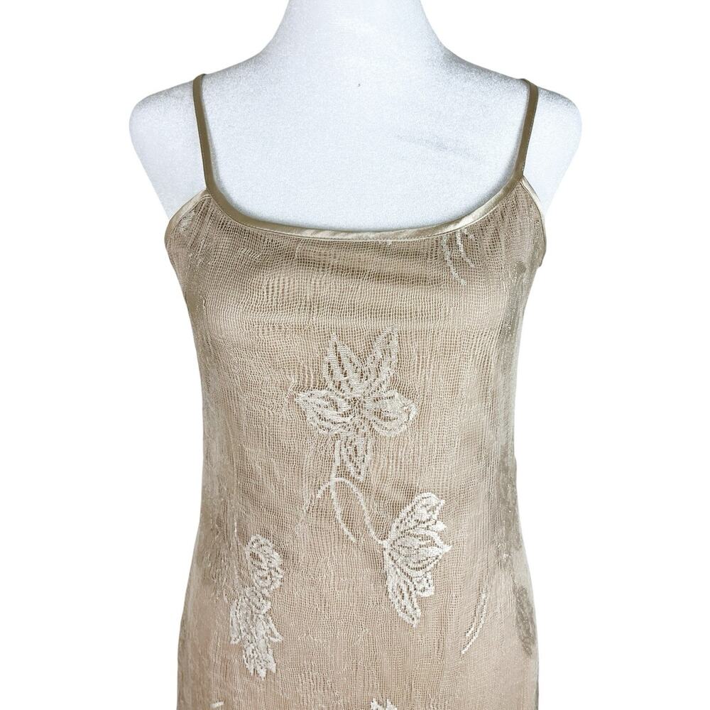 Cache Vintage Nocturn Lace Embroidered Dress Duster Set Beige Formal Size PS - Picture 13 of 16